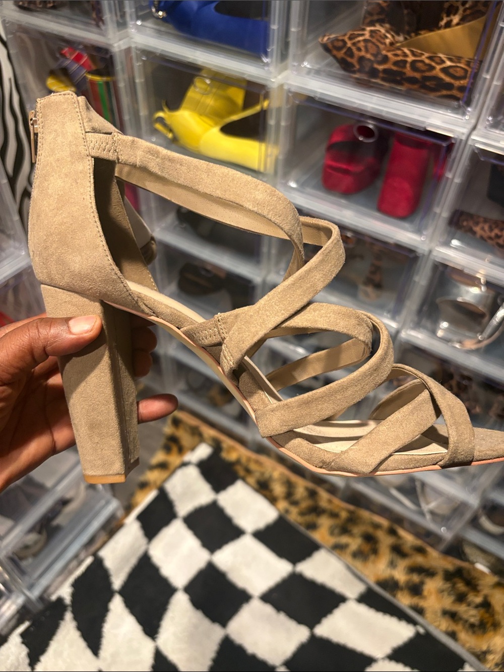 torrid Taupe Suede Strappy Block Heel Sandal